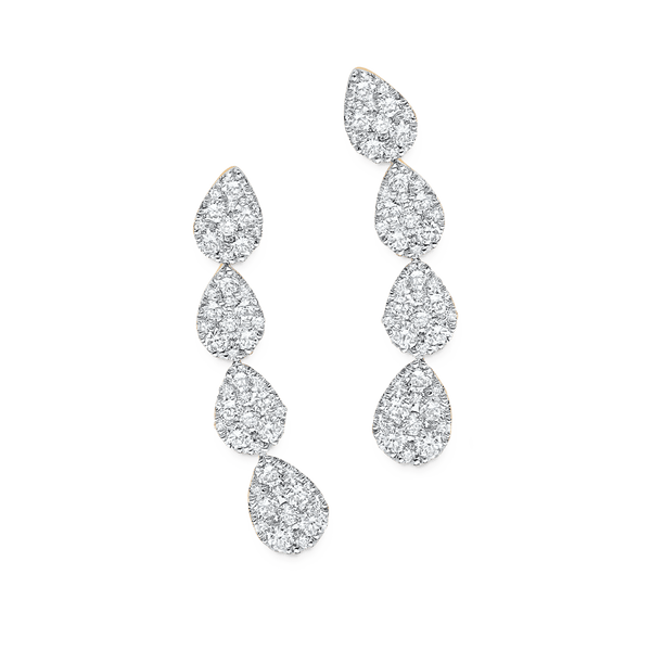 Reverie Diamond Cluster Crawler Earrings - Sara Weinstock Fine Jewelry