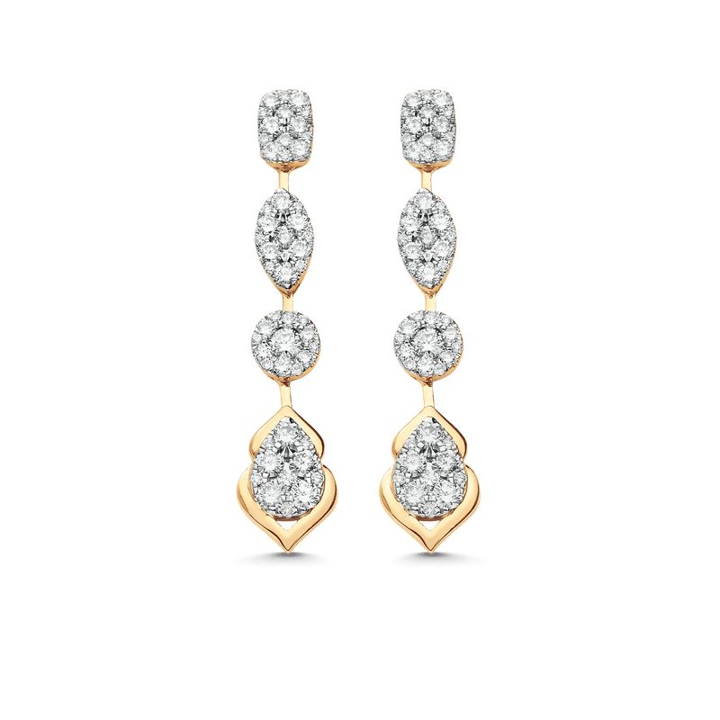 Reverie Four Cluster Diamond Drop Earrings