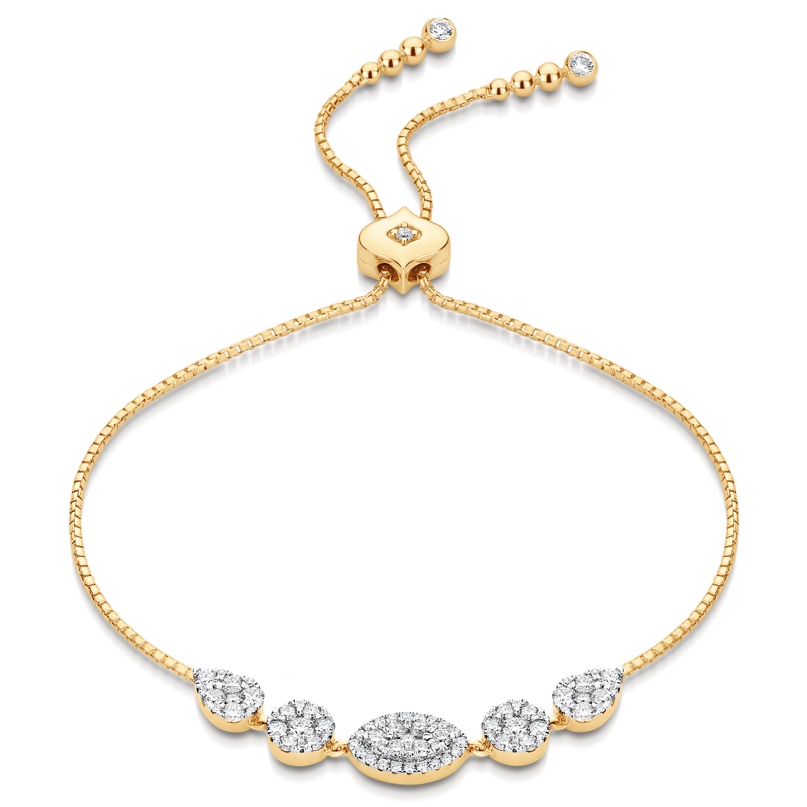 Reverie Marquise Round & Pear Diamond Bolo Bracelet - Sara Weinstock Fine Jewelry