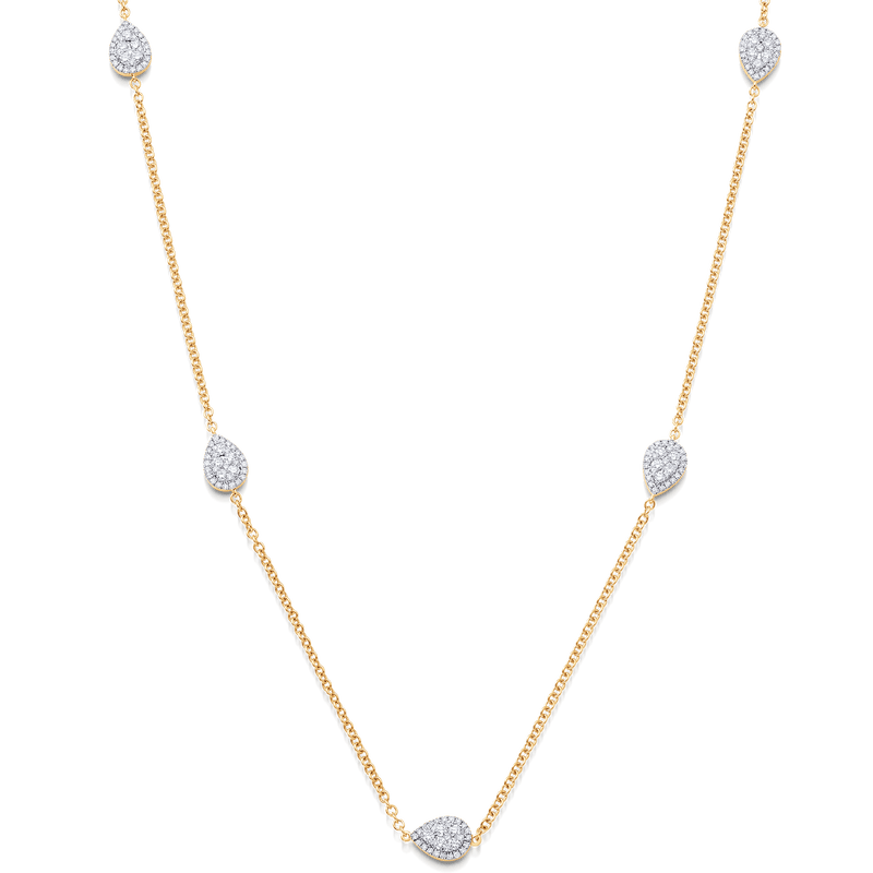 Reverie Pear Diamond Cluster Necklace - Sara Weinstock Fine Jewelry