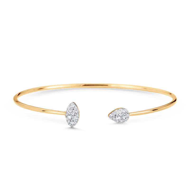 Reverie Pear & Marquise Diamond Cuff Bracelet - Sara Weinstock Fine Jewelry