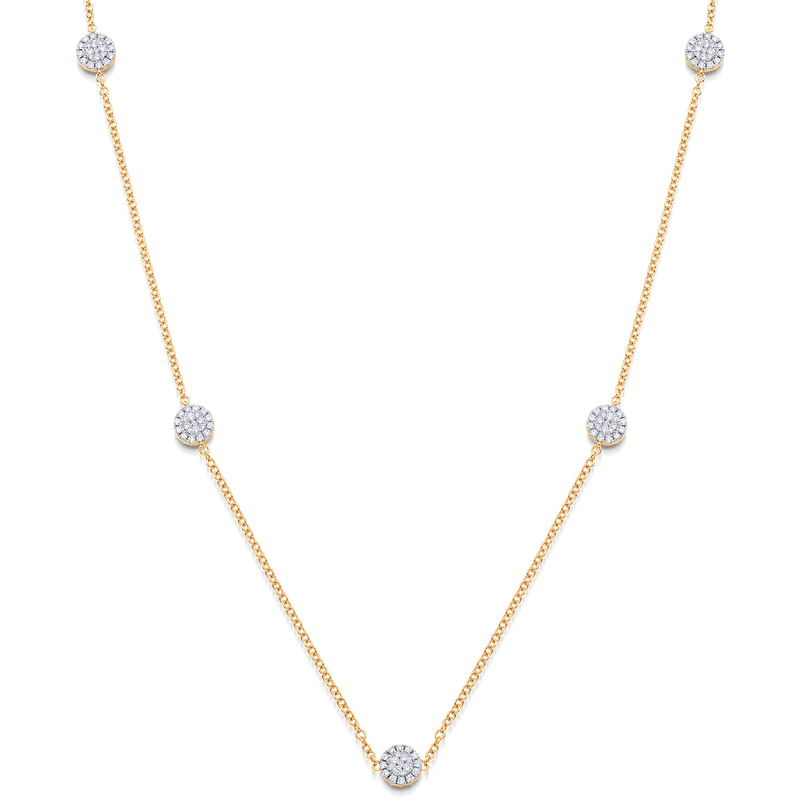 Reverie Round Diamond Cluster Necklace - Sara Weinstock Fine Jewelry