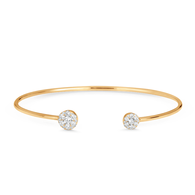 Diamond Cobblestone 14K Gold Cuff Bracelet – Sheryl Lowe