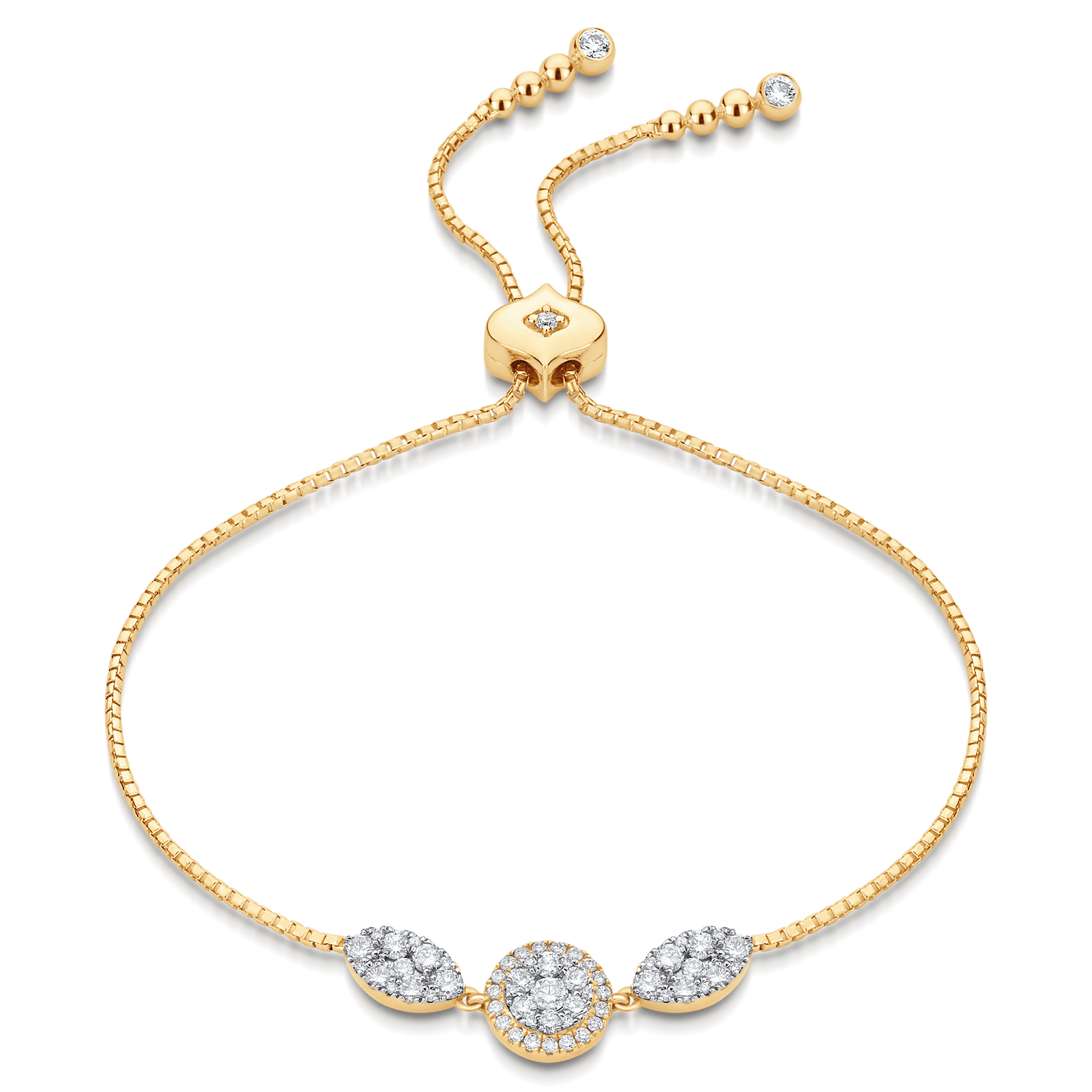 Reverie Round & Marquise Bolo Bracelet - Sara Weinstock Fine Jewelry