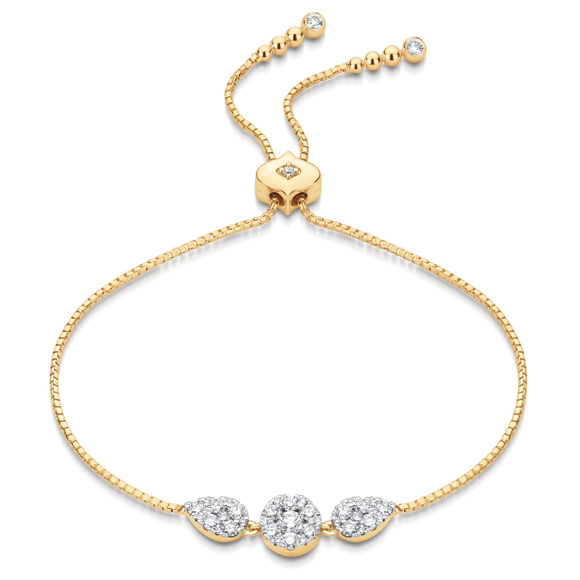 Reverie Round & Pear Diamond Bolo Bracelet - Sara Weinstock Fine Jewelry