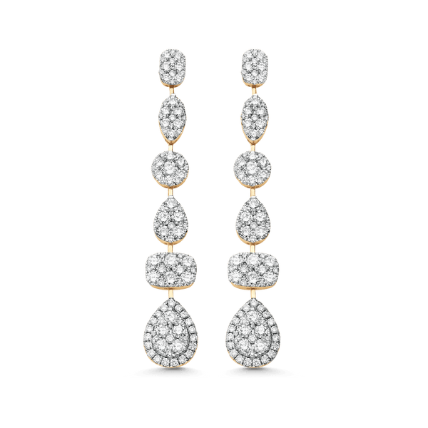 Reverie Six Diamond Cluster Drop Earrings - Sara Weinstock Fine Jewelry