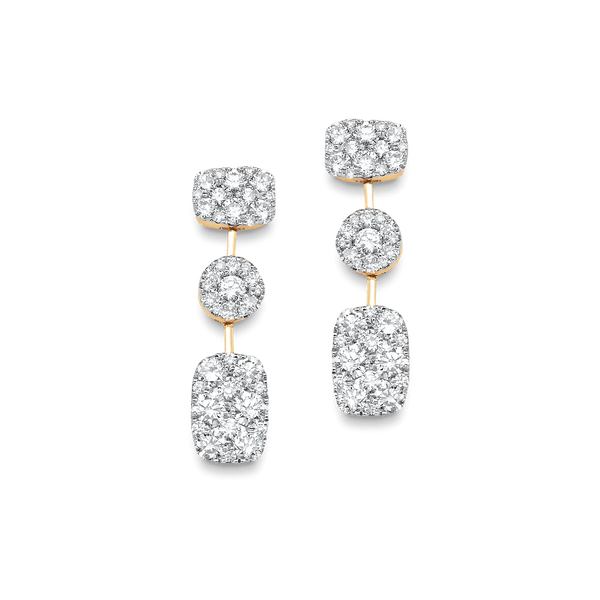 Reverie Three Cluster Diamond Earrings - Sara Weinstock Fine Jewelry