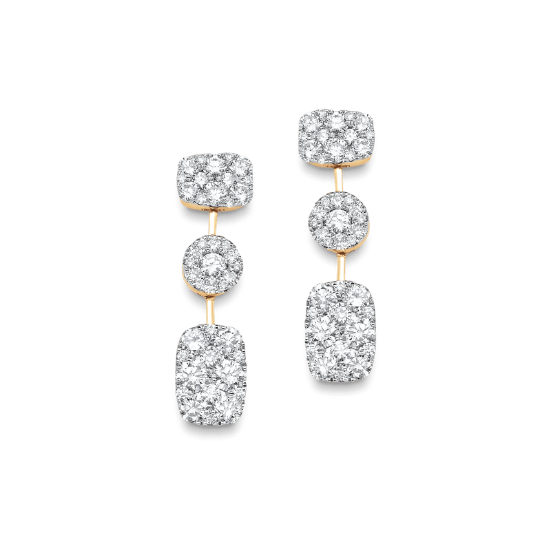 Reverie Three Cluster Diamond Earrings - Sara Weinstock Fine Jewelry