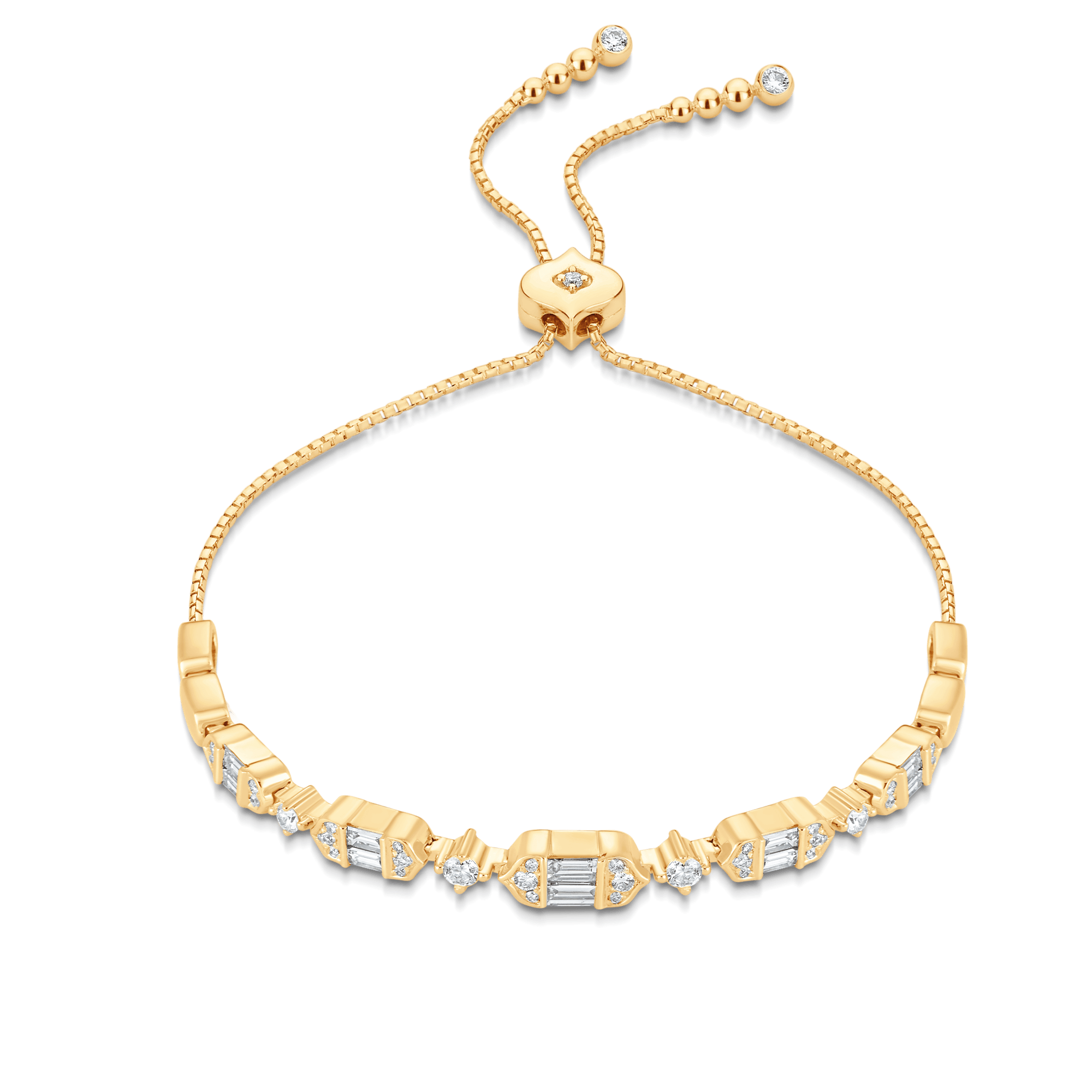 Taj Baguette Diamond Bolo Bracelet - Sara Weinstock Fine Jewelry