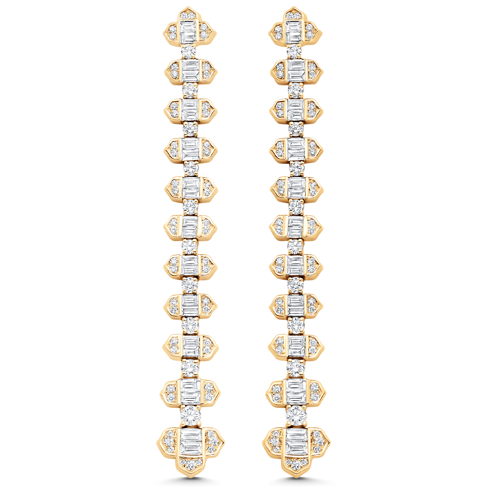 Taj Baguette Horizontal Diamond Drop Earrings - Sara Weinstock Fine Jewelry