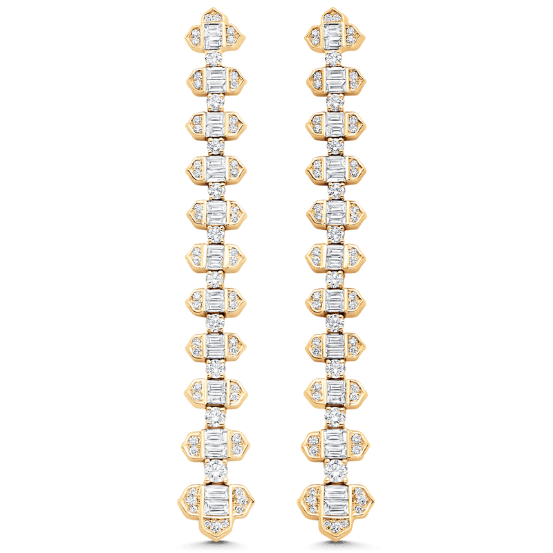 Taj Baguette Horizontal Diamond Drop Earrings - Sara Weinstock Fine Jewelry
