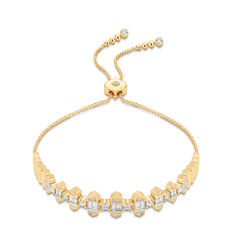 Taj Baguette Vertical Diamond Bolo Bracelet - Sara Weinstock Fine Jewelry