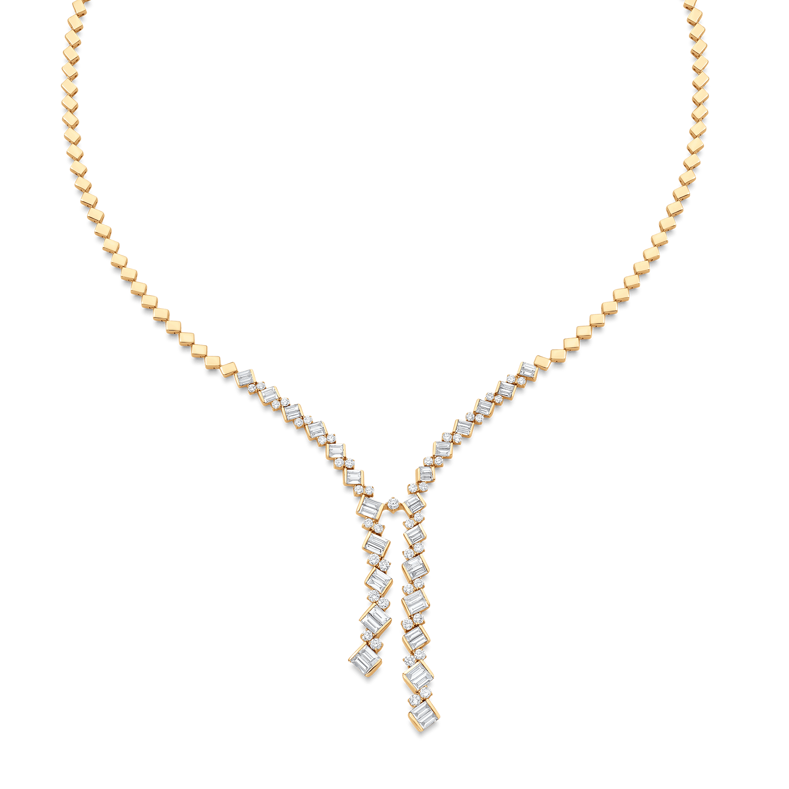 Taj Braided Diamond Drop Necklace - Sara Weinstock Fine Jewelry