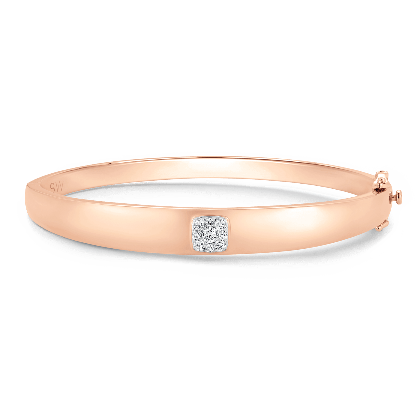 Unity Reverie Gold and Diamond Cushion Bangle - Sara Weinstock Fine Jewelry