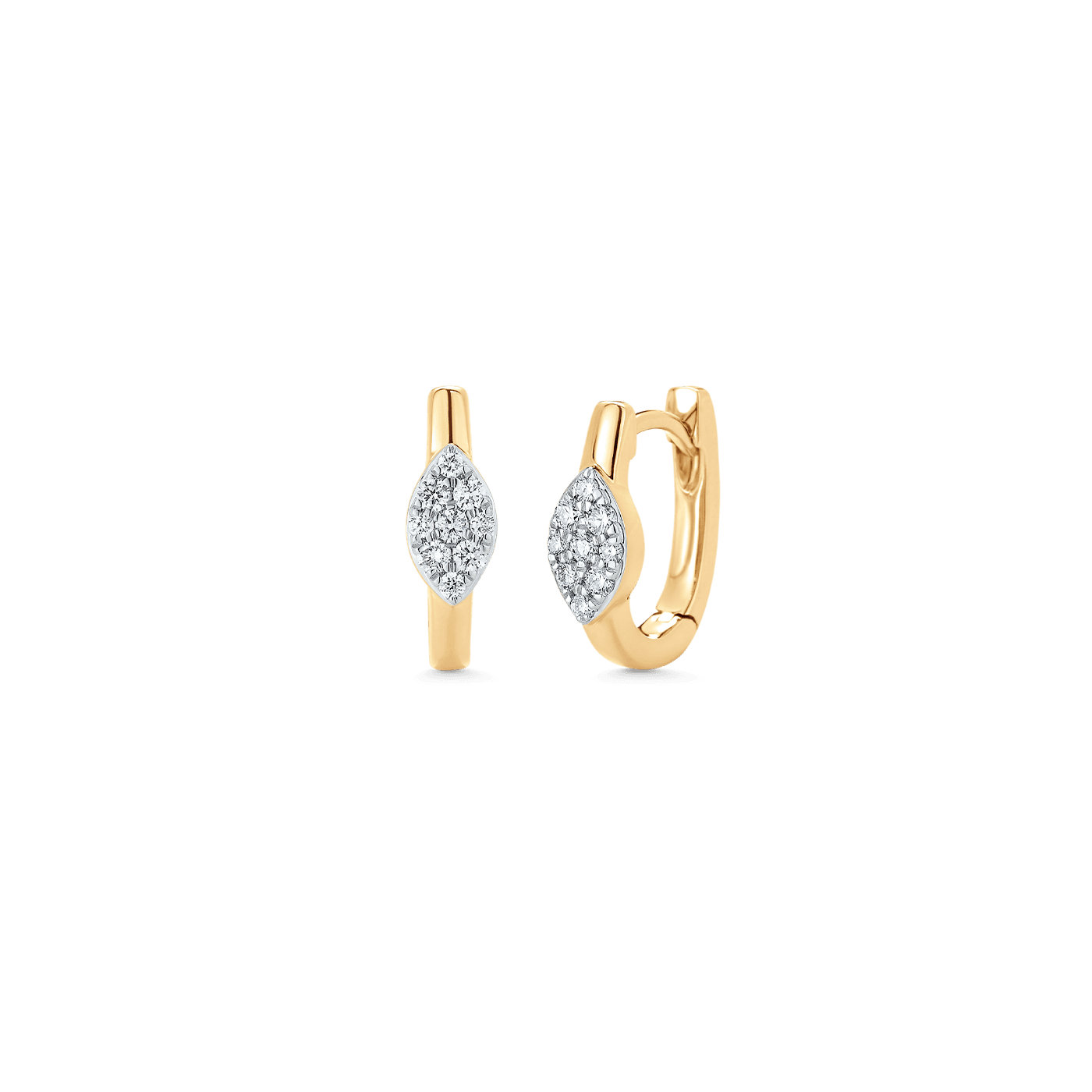 Unity Reverie Gold and Marquise Diamond Huggie Earring - Sara Weinstock Fine Jewelry