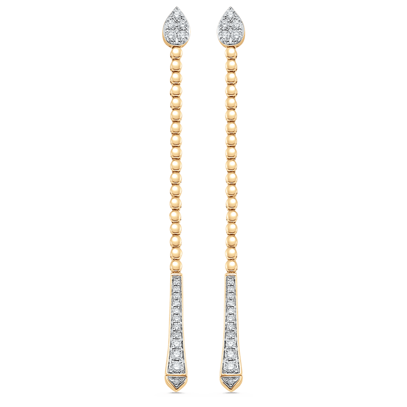 Unity Reverie Gold and Pear Diamond Drop Earrings - Sara Weinstock Fine Jewelry