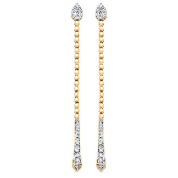Unity Reverie Gold and Pear Diamond Drop Earrings - Sara Weinstock Fine Jewelry