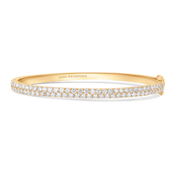 Veena Diamond Two Row Diamond Cuff Bangle - Sara Weinstock Fine Jewelry