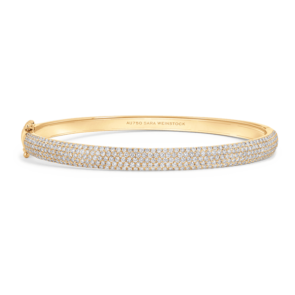 Veena Oval Five Row Diamond Cuff Bangle - Sara Weinstock Fine Jewelry