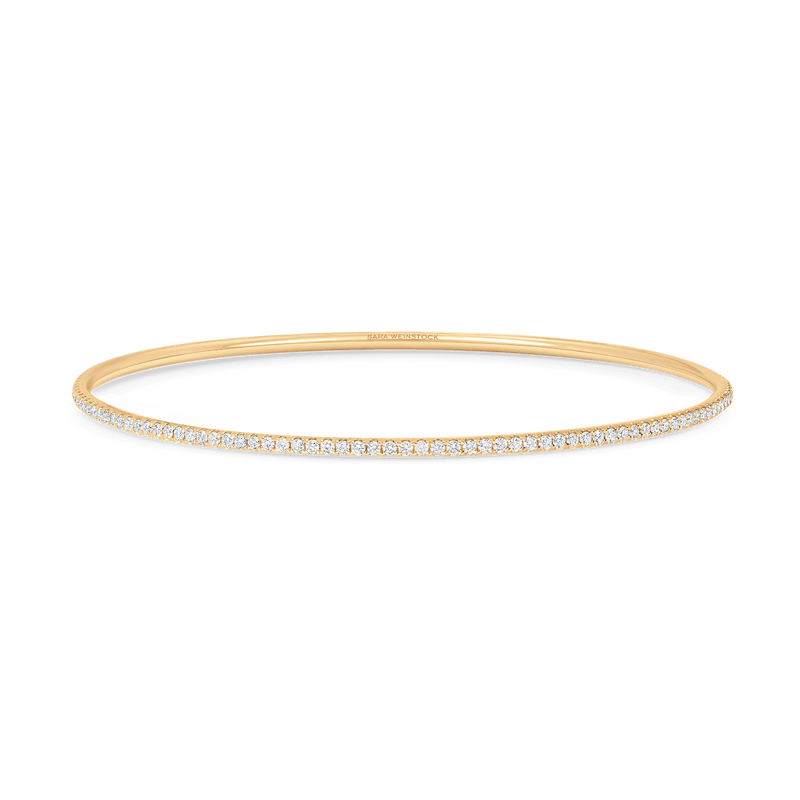 Veena Thin Eternity Diamond & Gold Bangle - Sara Weinstock Fine Jewelry